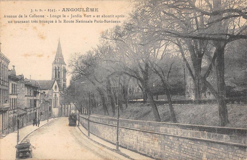 Carte postale ancienne Angouleme - Avenue De La Colonne à Angoulême