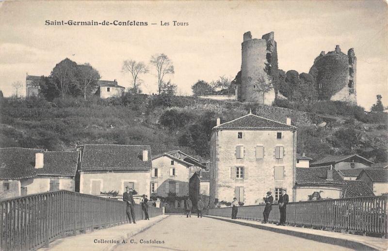 Carte postale ancienne Saint Germain De Confolens - Les Tours à Confolens