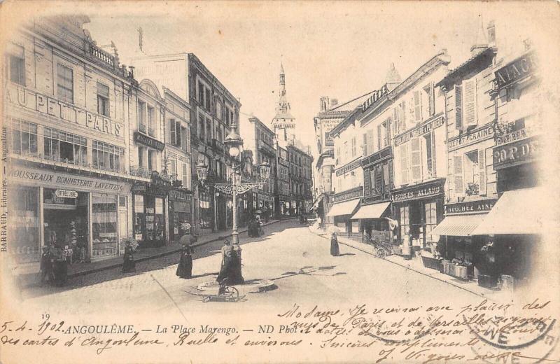 Carte postale ancienne Angouleme - La Place Marengo à Angoulême