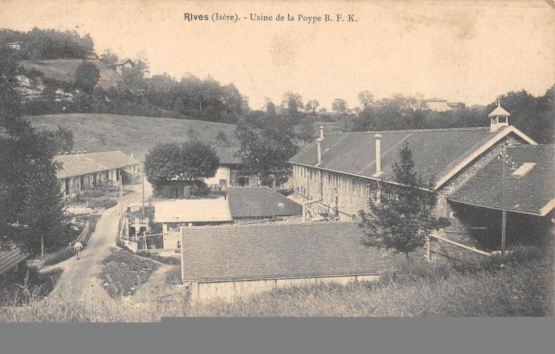Carte postale ancienne Rives - Usine De La Poype B.F.K. à Rives