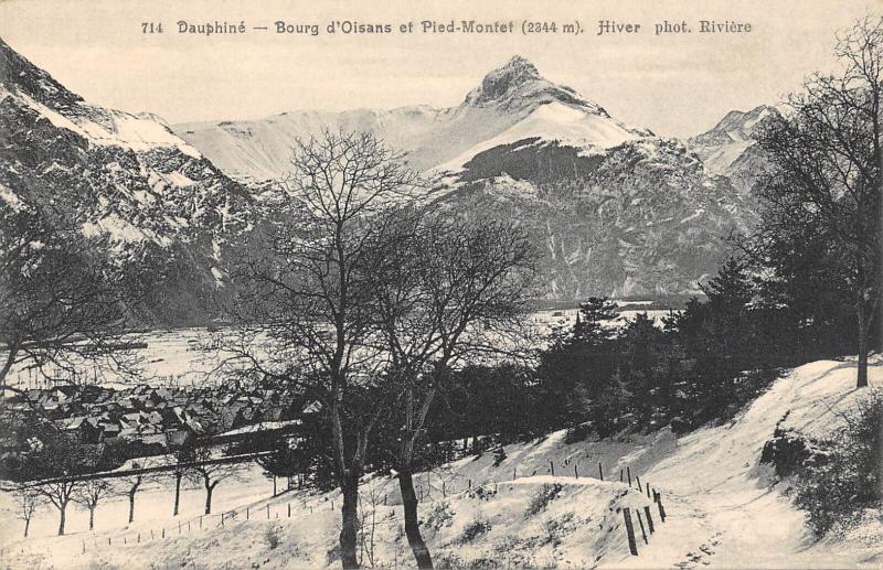 Carte postale ancienne Dauphine - Bourg D'Oisans Et Pied Montet - Hiver