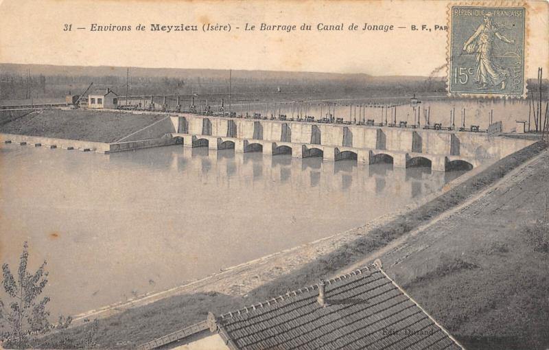 Carte postale ancienne Env.de Meyzieu - Le Barrage Du Canal De Jonage