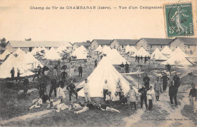 Carte postale ancienne Champ De Tir De Chambaran - Vue D'Un Campement