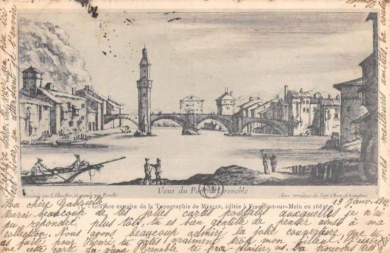 Carte postale ancienne Vue Du Pont De Grenoble à Grenoble