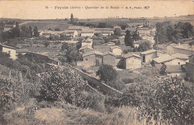 Carte postale ancienne Feyzin - Quartier De La Route