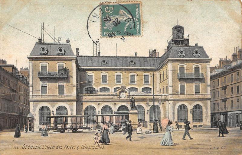 Carte postale ancienne Grenoble - L'Hotel Des Postes Et Telegraphes à Grenoble