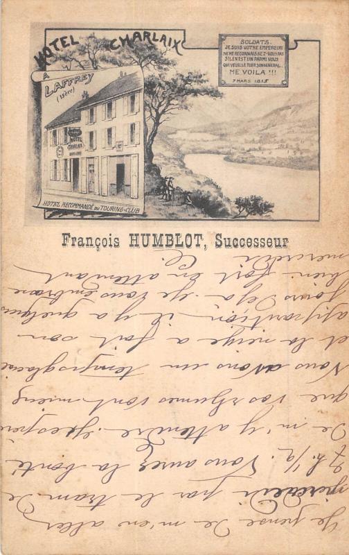 Carte postale ancienne Laffrey - Hotel Charlaix - Francois Humblot Successeur à Laffrey