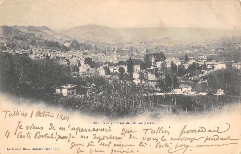 Carte postale ancienne Vue Generale De Tullins à Tullins