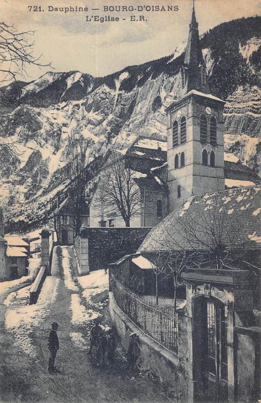 Carte postale ancienne Bourg D'Oisans - L'Eglise