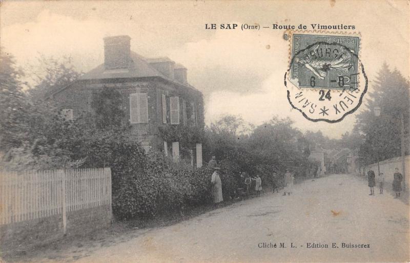 Carte postale ancienne Le Sap - Route De Vimoutiers - cliché rare à Vimoutiers