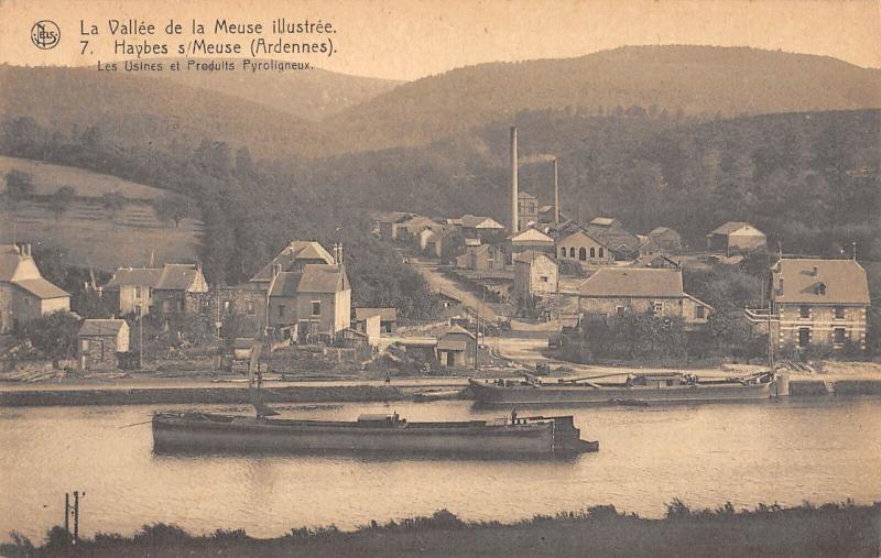 Carte postale ancienne Haybes Sur Meuse - Les Usines Et Produits Pyroligneux à Haybes