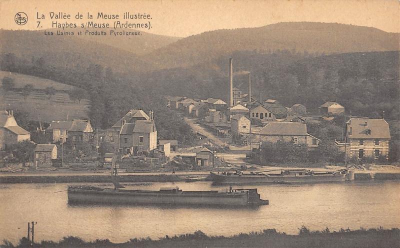 Carte postale ancienne Haybes Sur Meuse - Les Usines Et Produits Pyroligneux à Haybes