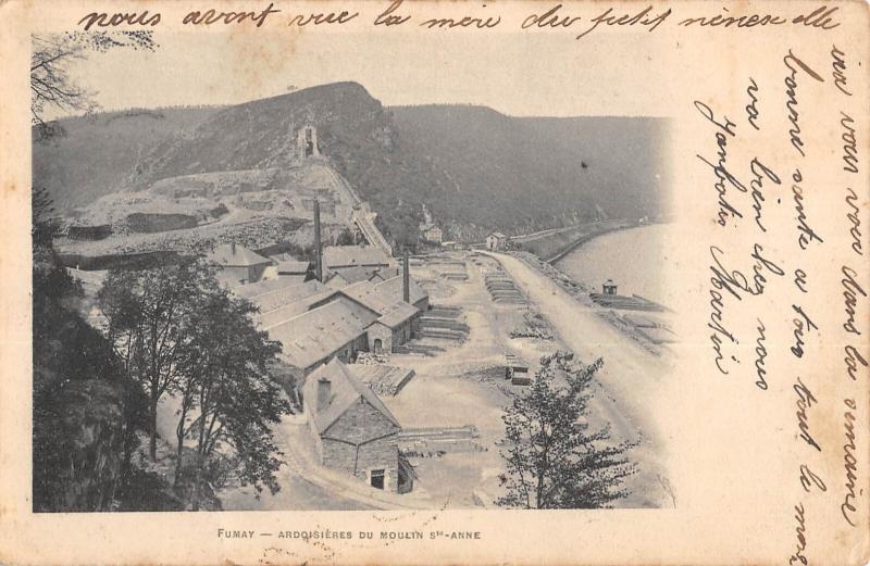 Carte postale ancienne Fumay - Ardoisieres Du Moulin Sainte Anne à Fumay
