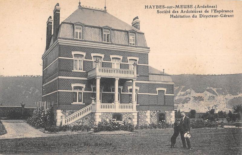 Carte postale ancienne Haybes - Societe  Des Ardoisieres De L'Esperance - Habitation Directeur à Haybes
