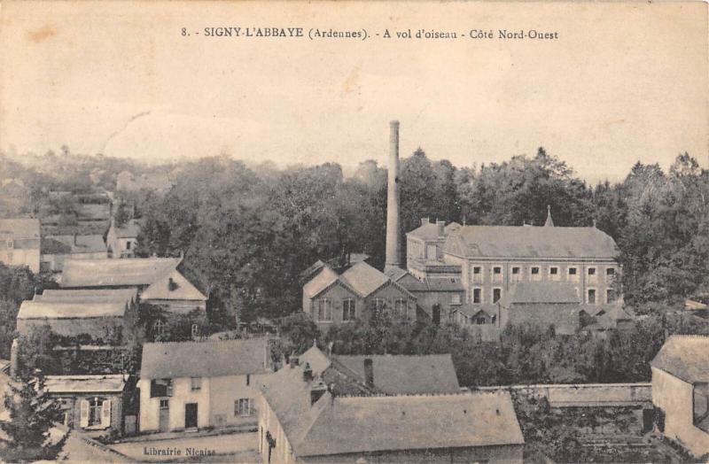 Carte postale ancienne Signy L'Abbaye - A Vol D'Oiseau - Cote Nord Ouest à Signy-l'Abbaye