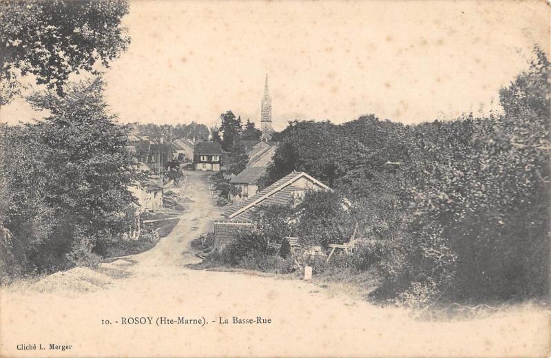 Carte postale ancienne Rozoy - La Basse Rue - cliché rare