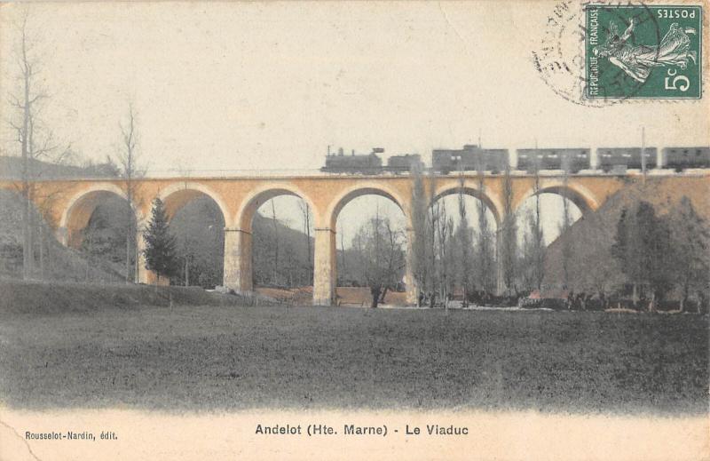 Carte postale ancienne Andelot - Le Viaduc - Train