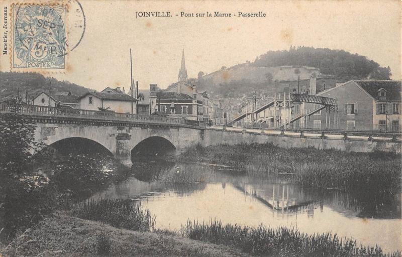 Carte postale ancienne Joinville - Pont Sur La Marne - Passerelle à Joinville