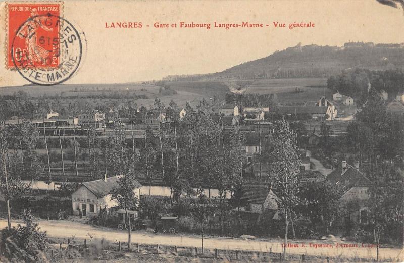 Carte postale ancienne Langres - Gare Et Faubourg Langres Marne - Vue Generale à Langres