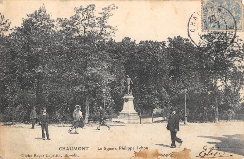 Carte postale ancienne Chaumont - Le Square Philippe Lebon à Chaumont
