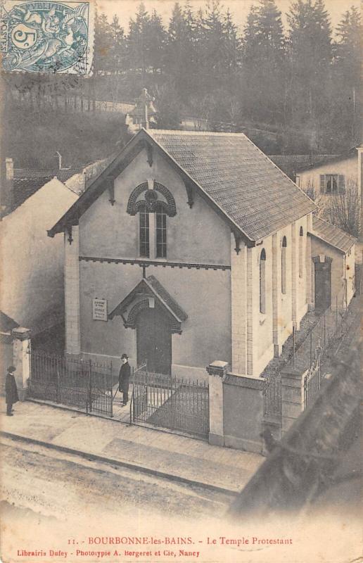 Carte postale ancienne Bourbonne Les Bains - Le Temple Protestant à Bourbonne-les-Bains