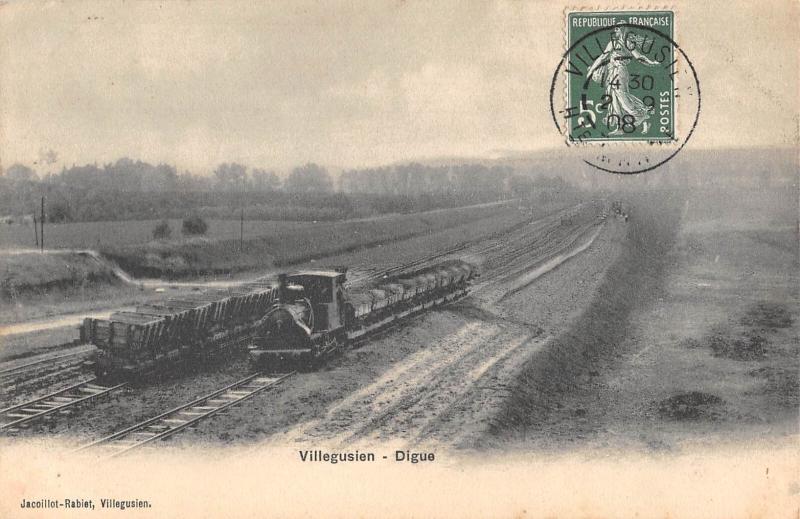 Carte postale ancienne Villegusien - Digue