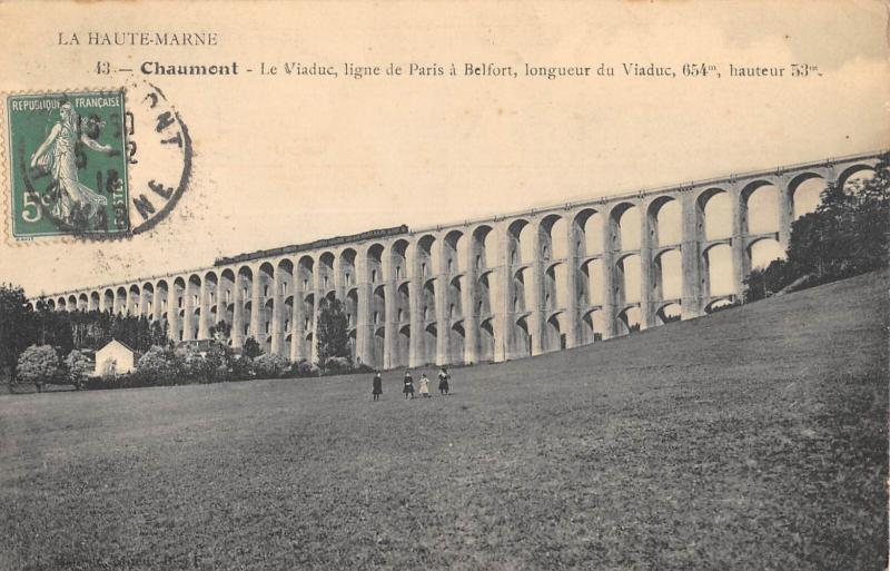 Carte postale ancienne Chaumont - Le Viaduc - Ligne De Paris A Belfort - Train à Chaumont