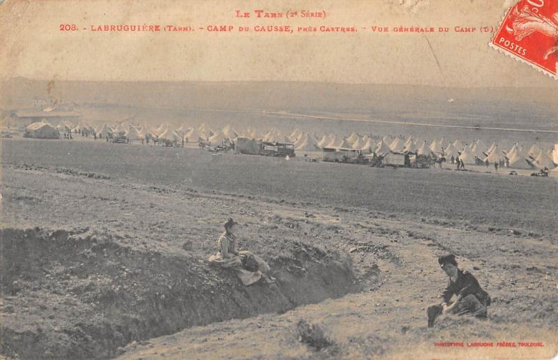 Carte postale ancienne Labruguiere - Camp Du Causse - Pres Castres - Vue Generale Du Camp à Labruguière