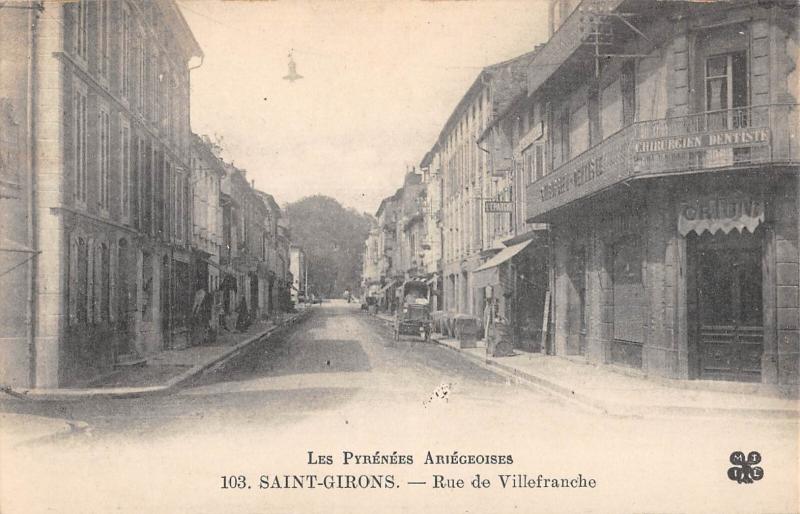 Carte postale ancienne Saint Girons - Rue De Villefranche - cliché rare à Saint-Girons