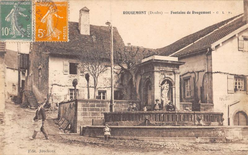 Carte postale ancienne Rougemont Fontaine De Rougemont à Fontain