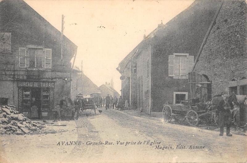 Carte postale ancienne Avanne - Grande Rue - Vue Prise De L'Eglise - cpa pas courante