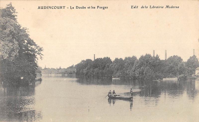 Carte postale ancienne Audincourt - Le Doubs Et Les Forges à Audincourt