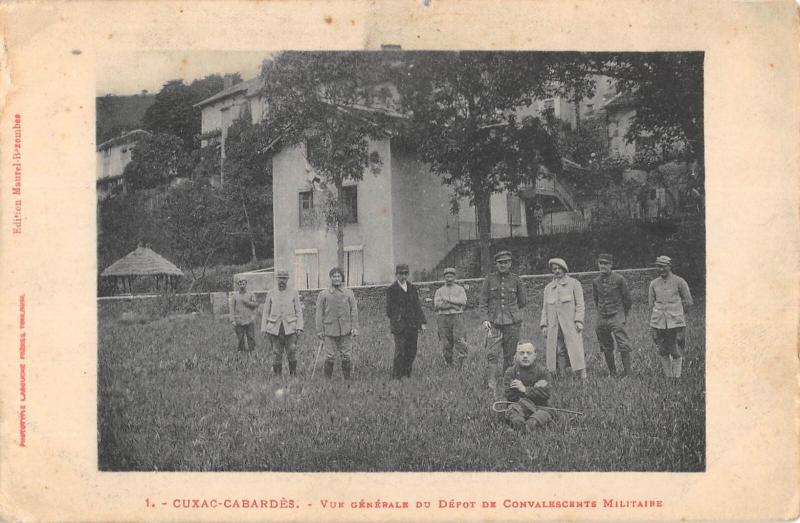Carte postale ancienne Cuxac Cabardes - Vue Generale Du Depot De Convalescents Militaire - rare à Cuxac-Cabardès