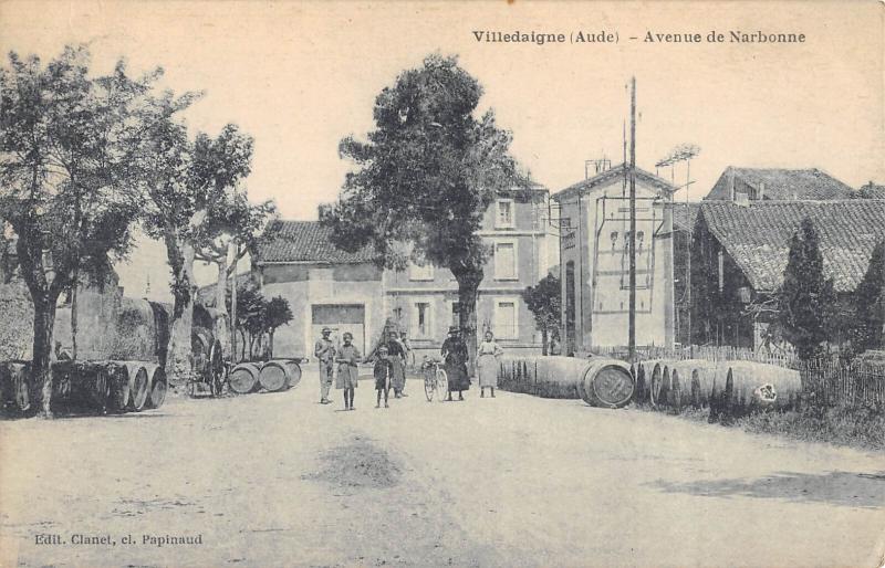 Carte postale ancienne Villedaigne - Avenue De Narbonne à Villedaigne