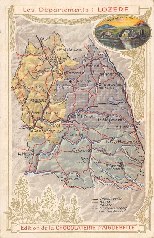 Carte postale ancienne Cpa Representant Le Departement De La Lozere - Cpa Publicite