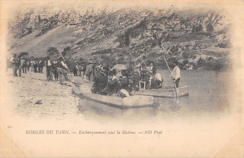 Carte postale ancienne Gorges Du Tarn - Embarquement Sous La Malene