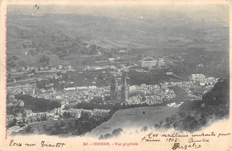 Carte postale ancienne Mende - Vue Generale à Mende
