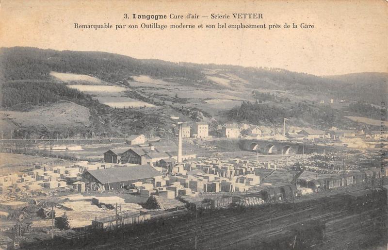 Carte postale ancienne Langogne - Scierie Vetter à Langogne