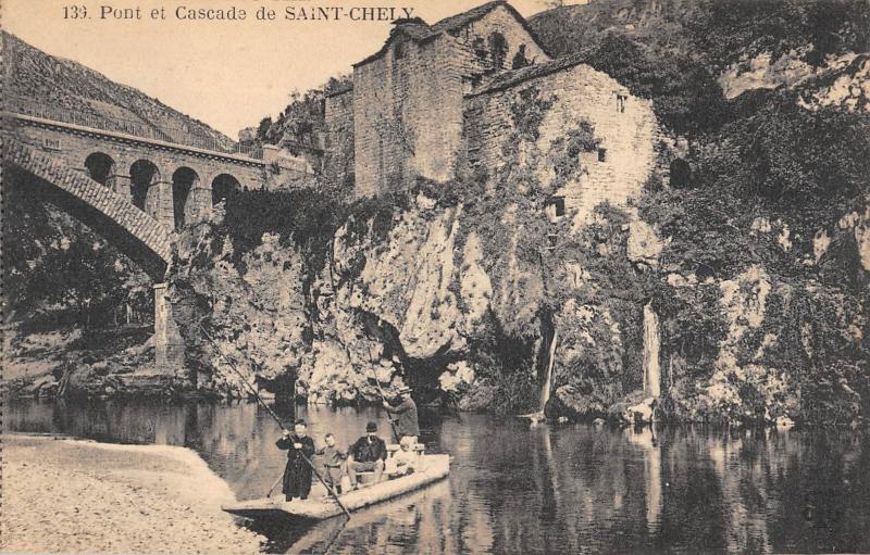 Carte postale ancienne Gorges Du Tarn - Pont Et Cascade De Saint Chely