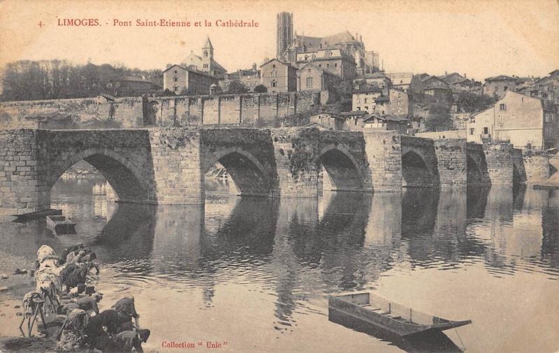 Carte postale ancienne Limoges - Pont Saint Etienne Et La Cathedrale - cliché rare? à Limoges