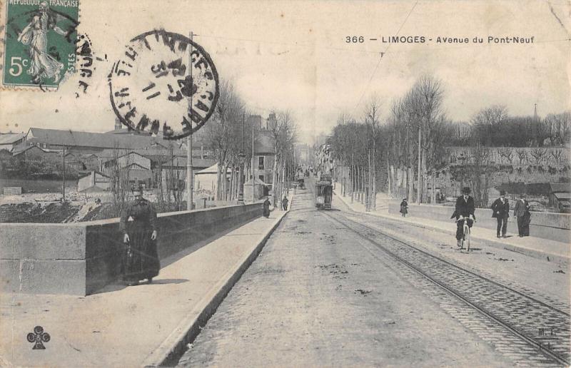 Carte postale ancienne Limoges - Avenue Du Pont Neuf à Limoges