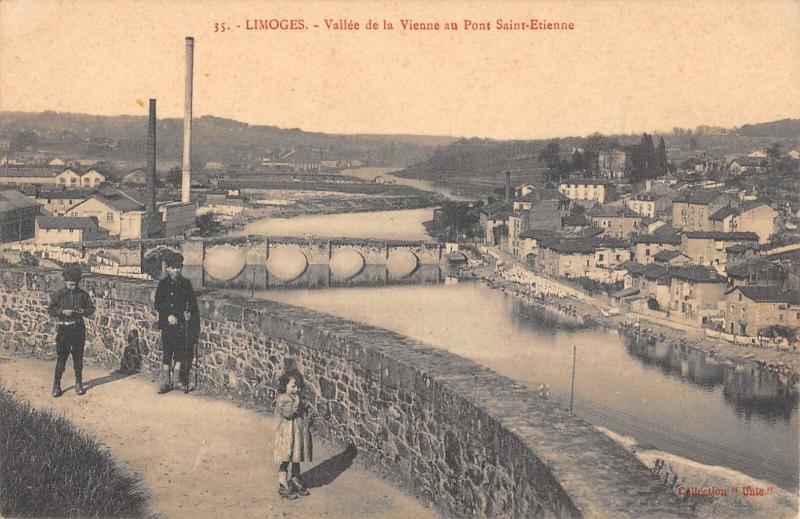 Carte postale ancienne Limoges - Vallee De La Vienne Au Pont Saint Etienne à Limoges