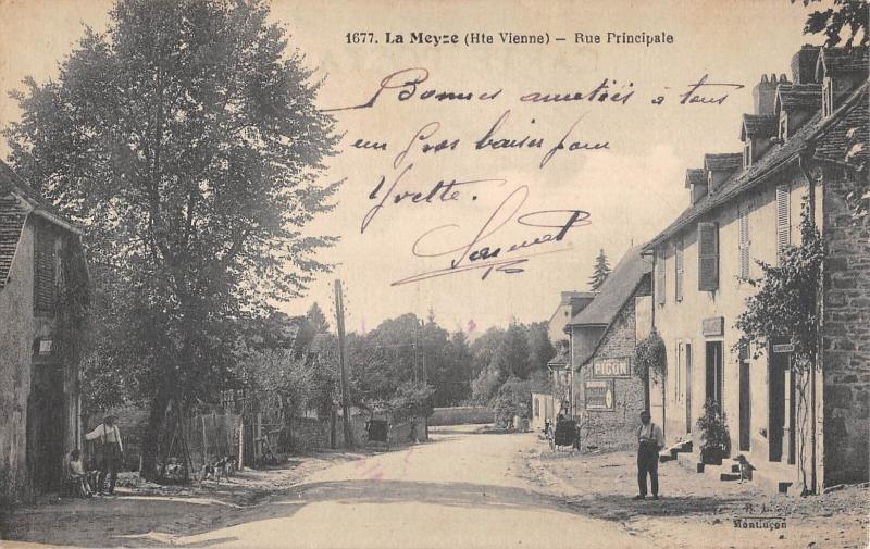 Carte postale ancienne La Meyze - Rue Principale à La Meyze