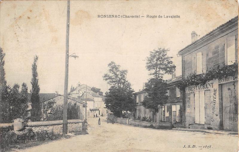 Carte postale ancienne Ronsenac - Route De Lavalette à Ronsenac