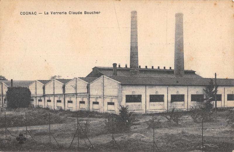 Carte postale ancienne Cognac - La Verrerie Claude Boucher à Cognac