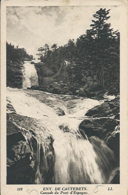 Carte postale ancienne Cascade du Pont d'Espagne à Cauterets