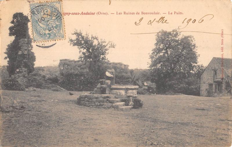 Carte postale ancienne Juvigny Sous Andaine - Les Ruines De Bonvouloir - Le Puits