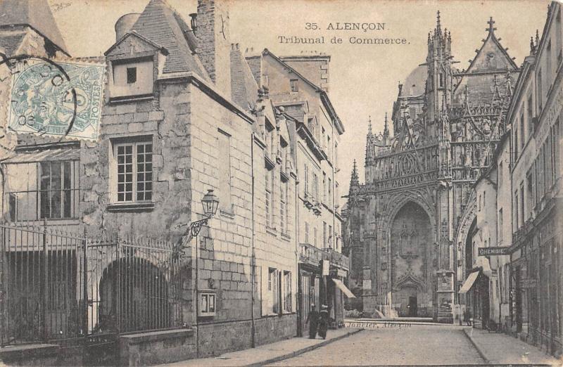 Carte postale ancienne Alencon - Tribunal De Commerce à Alençon
