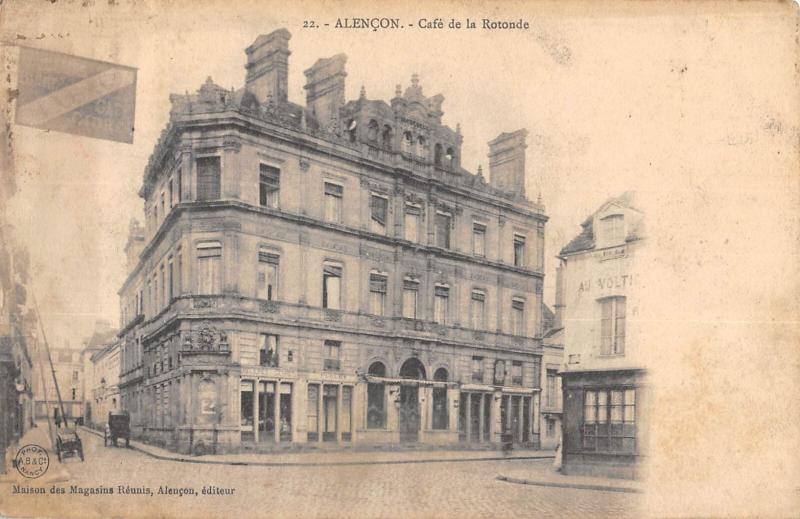 Carte postale ancienne Alencon - Cafe De La Rotonde à Alençon
