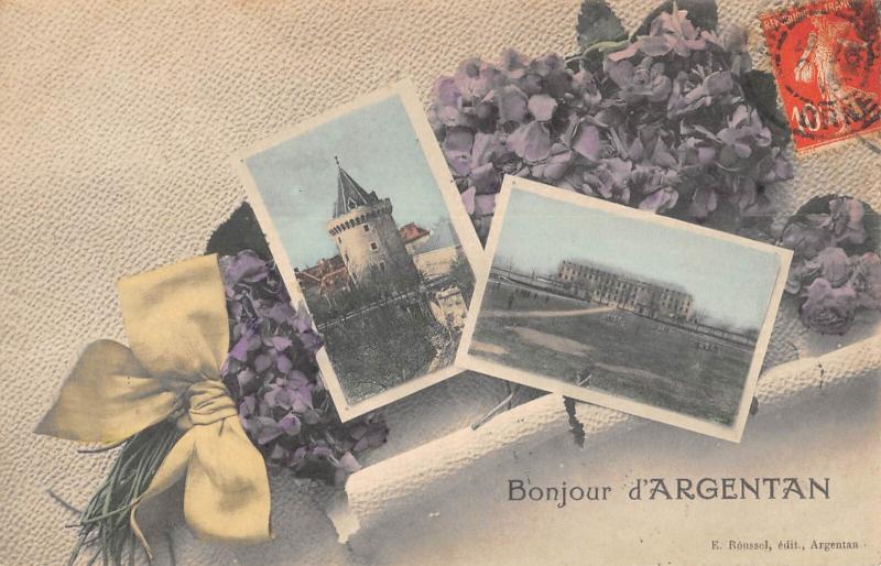 Carte postale ancienne Bonjour D'Argentan à Argentan
